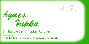 agnes hupka business card